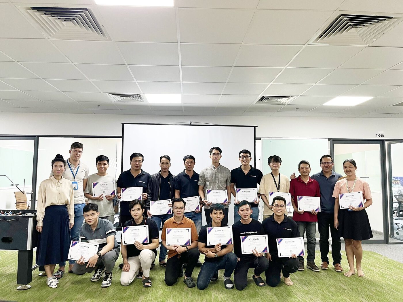 Scrum Master course Certificate of Completion ceremony at Infodation
